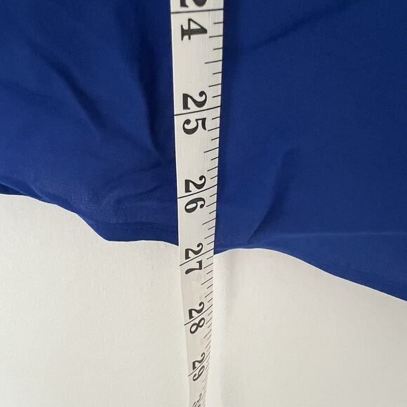 VINCE Cobalt Blue 100% Silk Collar Long Sleeve Blouse Top Sz 2 - Picture 7 of 8
